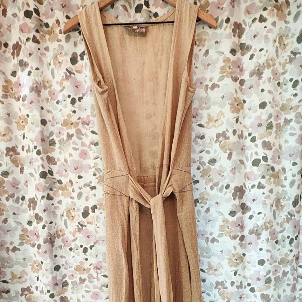 CHINTAMANI ALCHEMISTRY XL Duster Cardigan Fringe Sleeveless Cotton Lg Festival